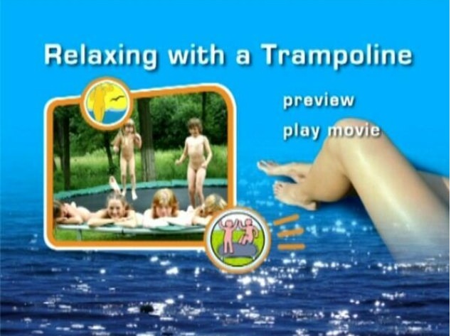 Family naturism video - Relaxing with a trampoline | Russianbare